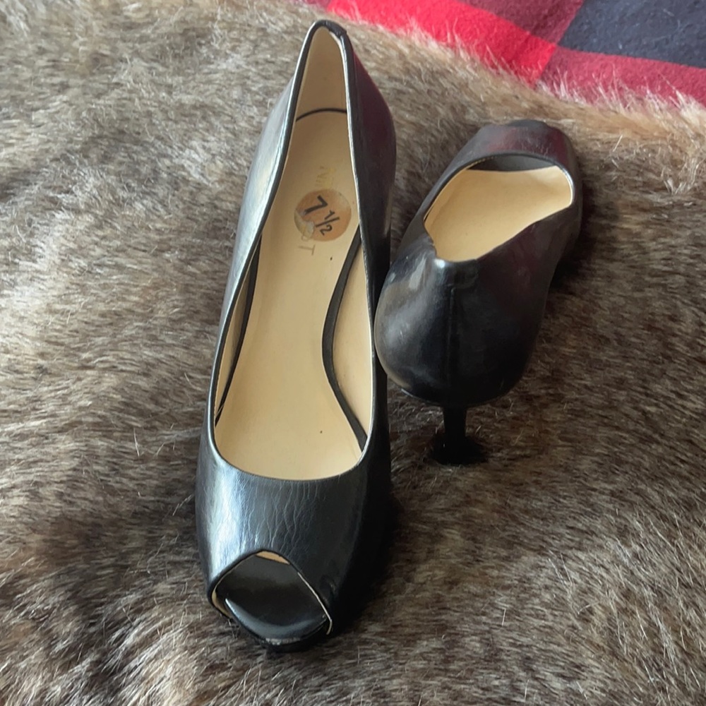 None West peep toe heels